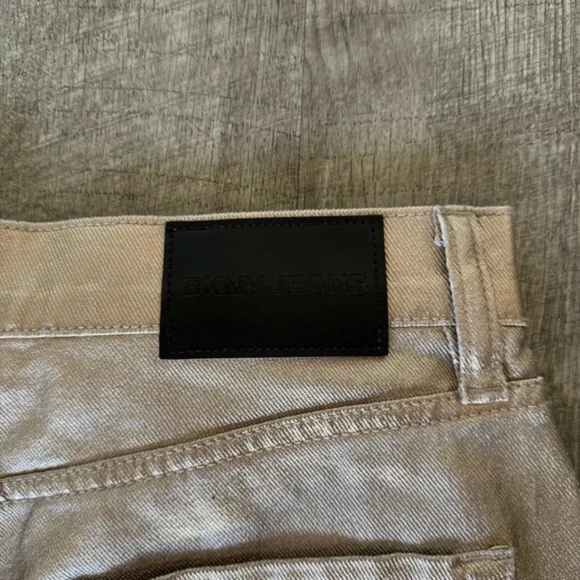 DKNY Ibiza High Rise Wide Leg Metallic Jeans - Picture 6 of 8